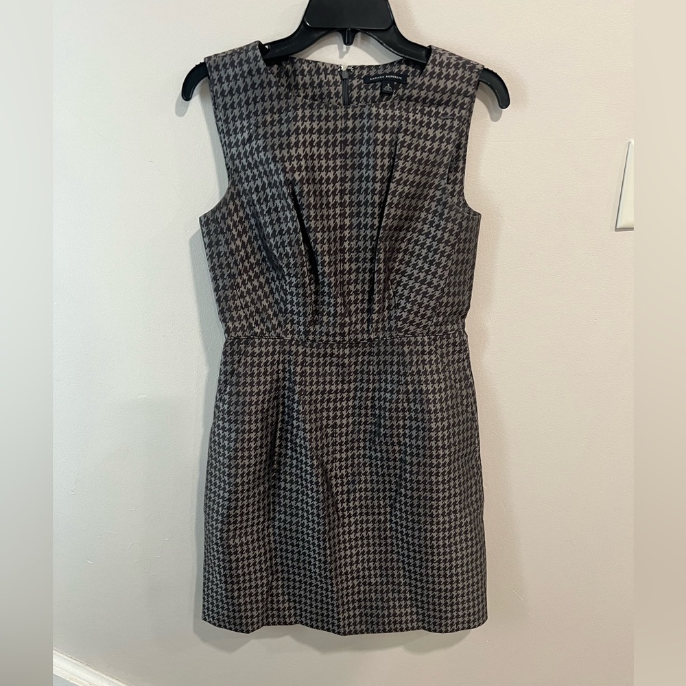 Banana Republic Silk Cotton Houndstooth Dress with Pockets